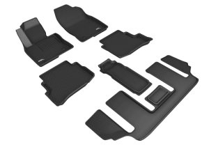 Mazda Cx-9 Floor Mats - 3D MAXpider - KAGU - Black - `20-`23